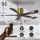 Atlas Irene-5H 60 inch Brushed Brass with Walnut Tone Blades Flush Mount Paddle Fan, Flush Mounted